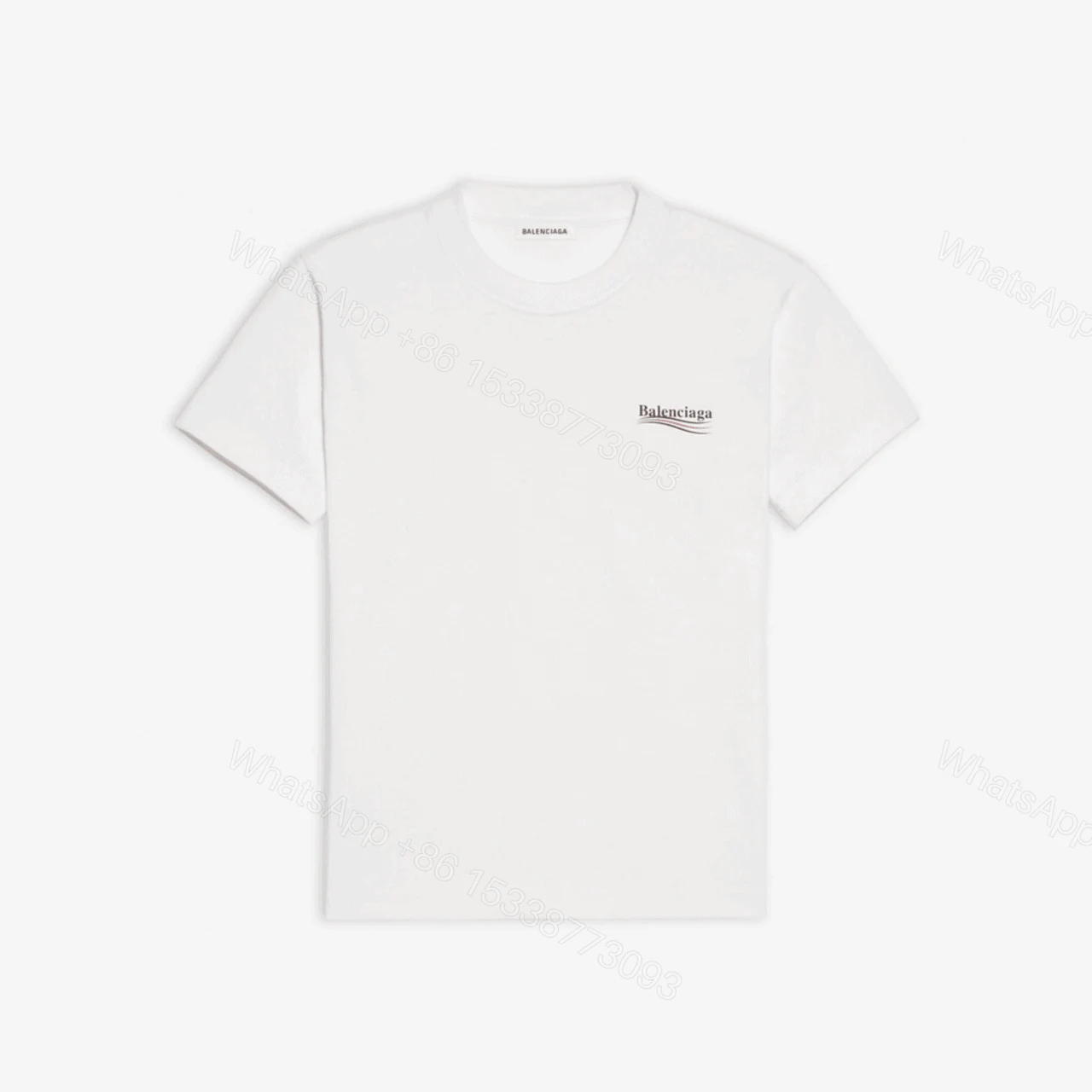 BALENCIAGA POLITICAL CAMPAIGN SMALL FIT T-SHIRT IN WHITE VINTAGE JERSEY – BB38 — view 1