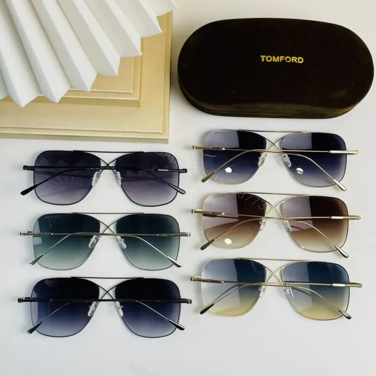 View 3 of Gradient-Tone Gold Sunglasses â€” Tom Ford Designer eyewear