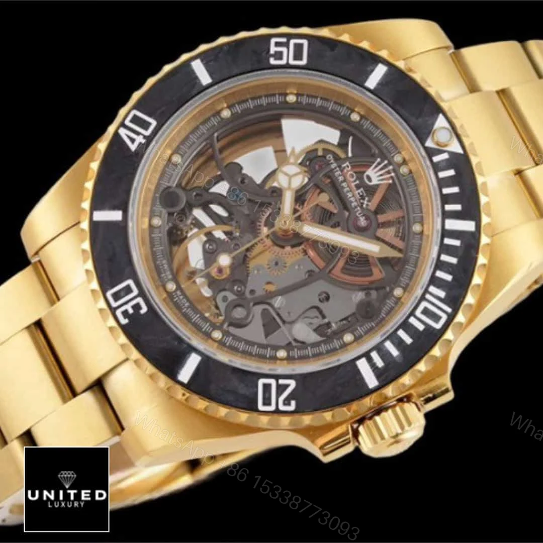 View 6 of Rolex Oyster Skeleton Gold 114200 Replica