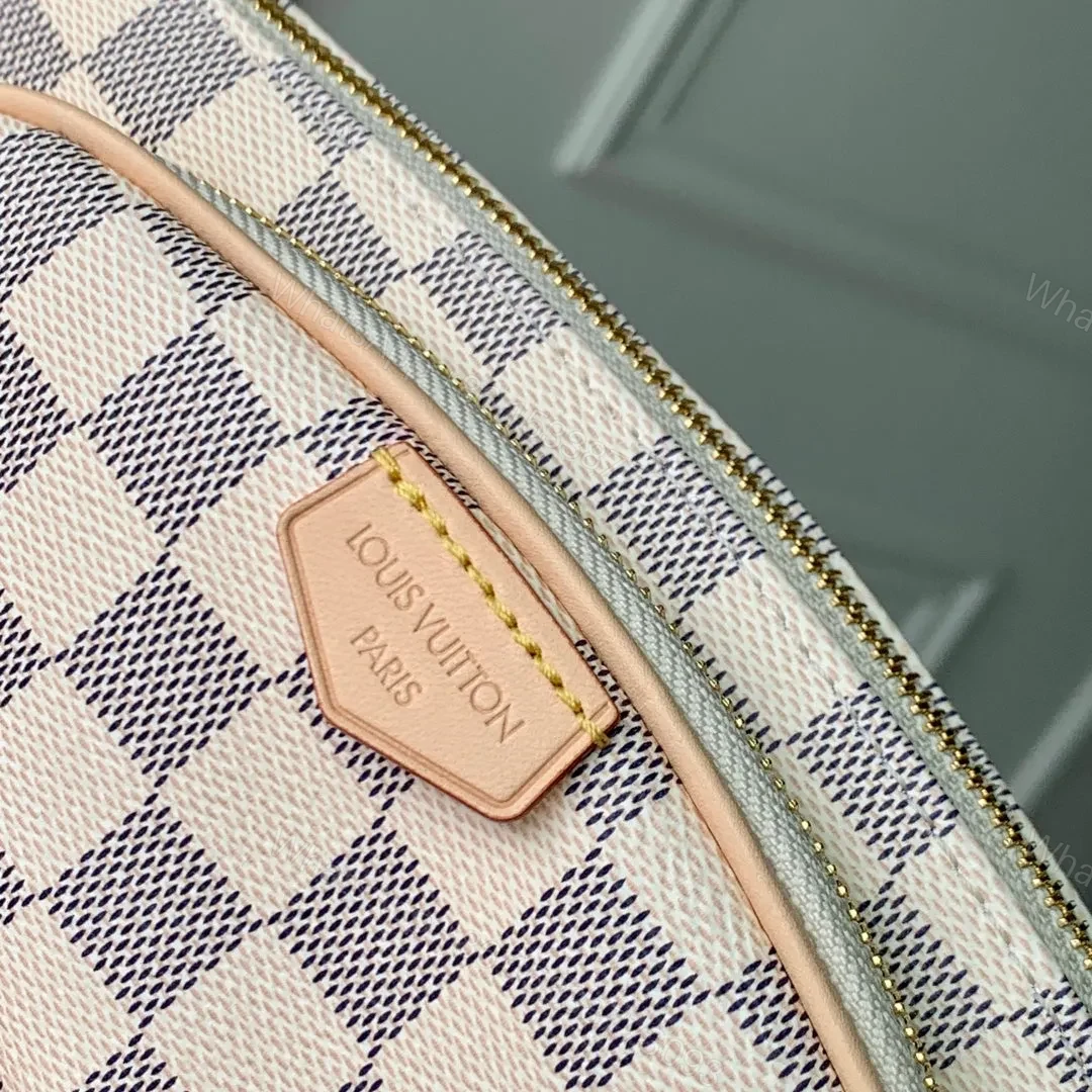 View 2 of LV KEEPIT BUMBAG 29 IN WHITE GREY CHECKERBOARD PATTERN DAMIER AZUR COATED CANVAS