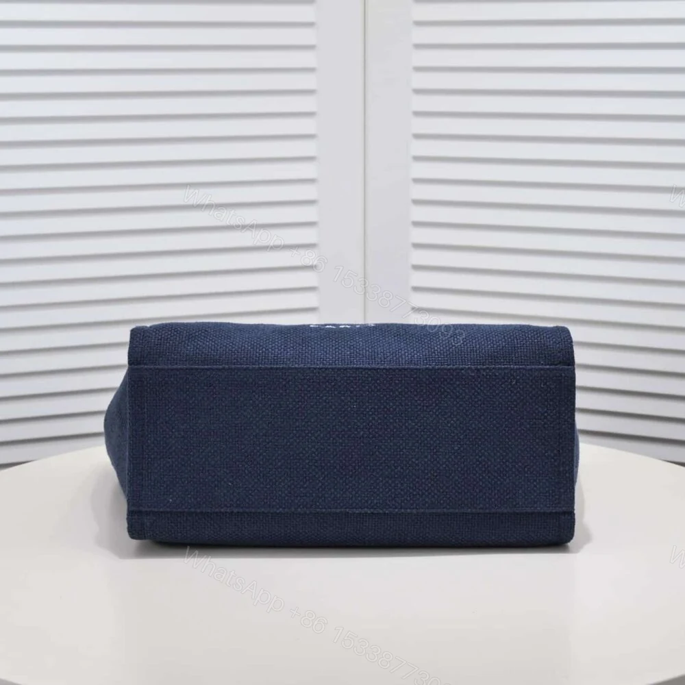View 4 of Chanel Deauville Shopping Tote Dark Blue 39Cm