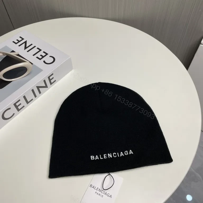 View 8 of Subtle Luxury Beanie: Premium Knit, Discreet Balenciaga Logo Beanie