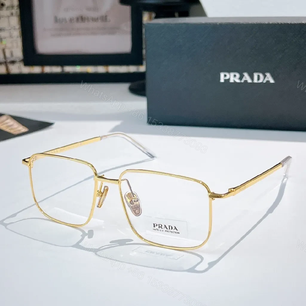 View 7 of Gold-Tone Rectangular Luxury Eyewear: Everyday Prestige Glasses