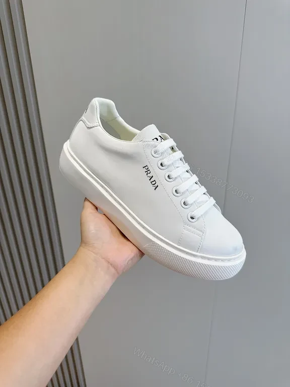 Minimalist White Platform Sneaker - Leather, Prada-Inspired Luxury — view 1