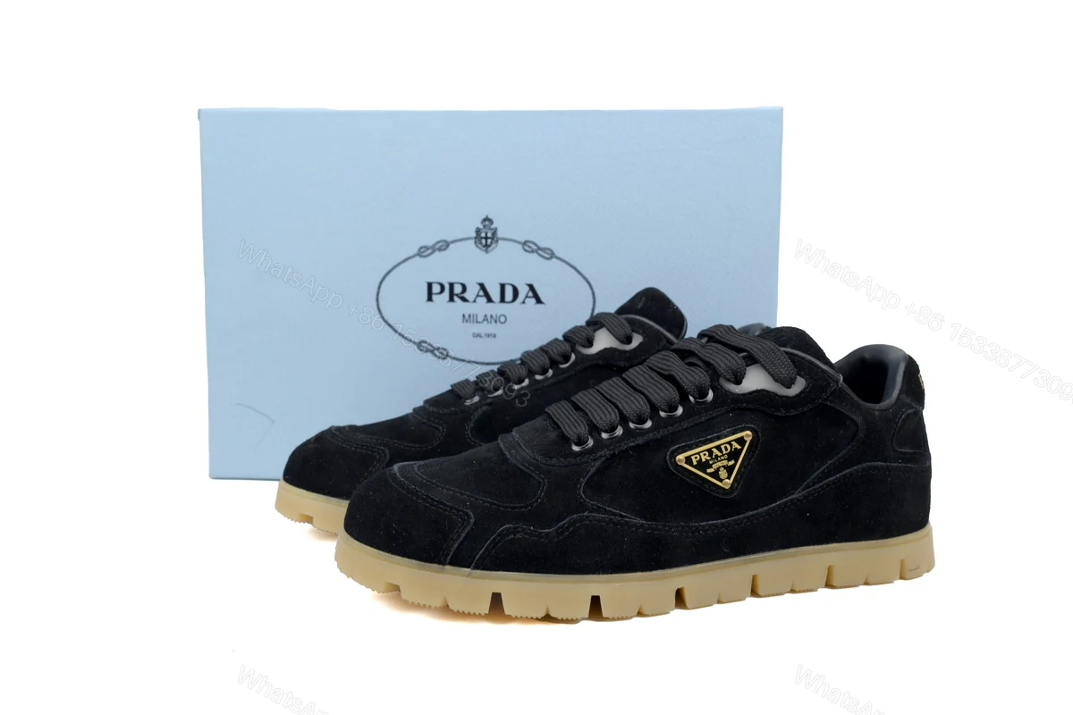 Prada Trail Suede Sneakers Black — view 2