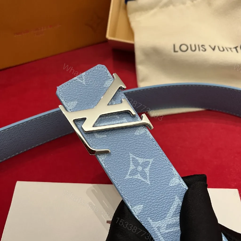 View 7 of Blue Monogram Belt: Luxe Chic Casual-to-Formal Accessory