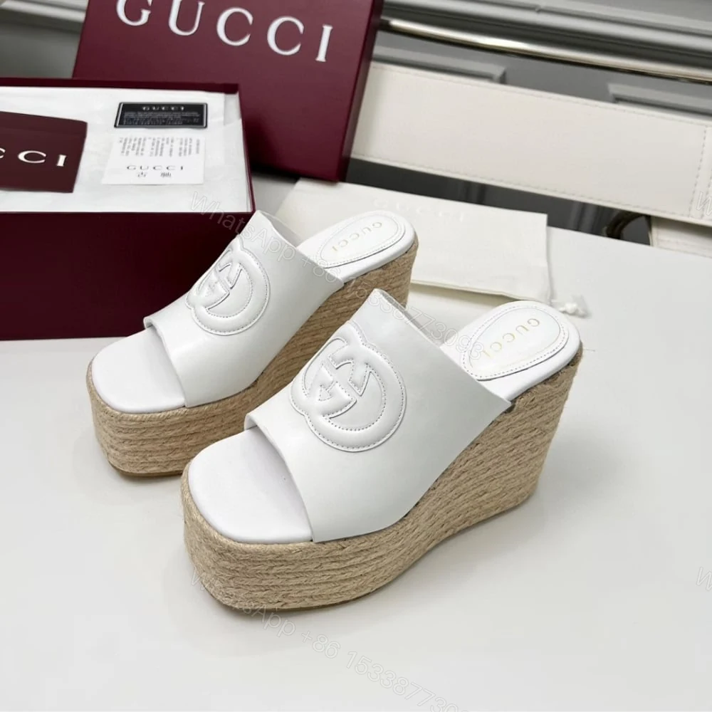View 3 of GUCCI WOMEN’S INTERLOCKING G SANDAL WHITE