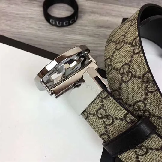 View 5 of GUCCI GG SUPREME BELT WITH G BUCKLE – B37