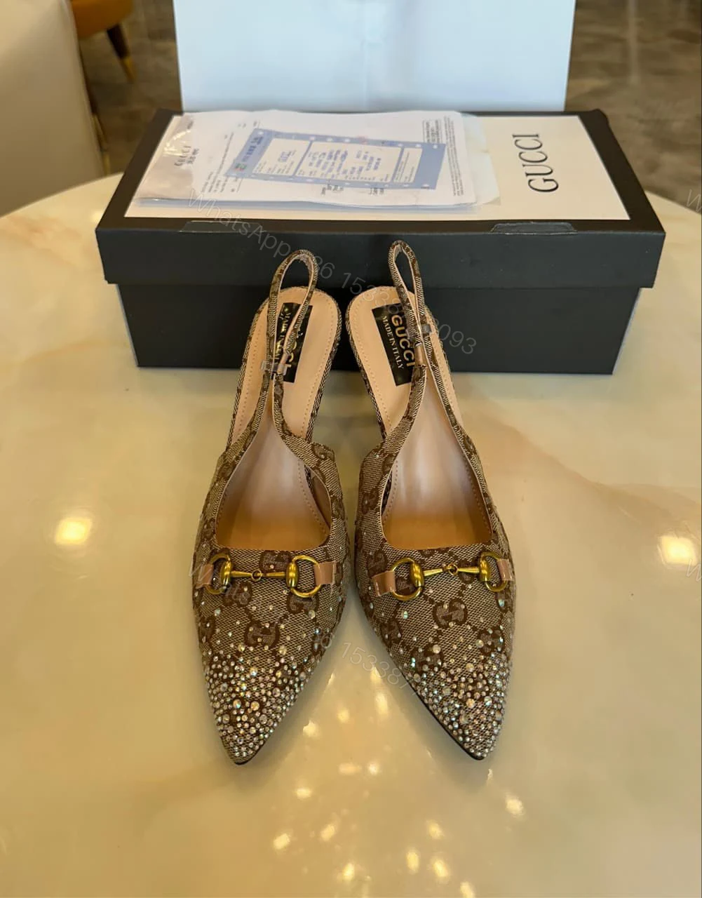View 32 of FIRST COPY GUCCI LEATHER HEELS