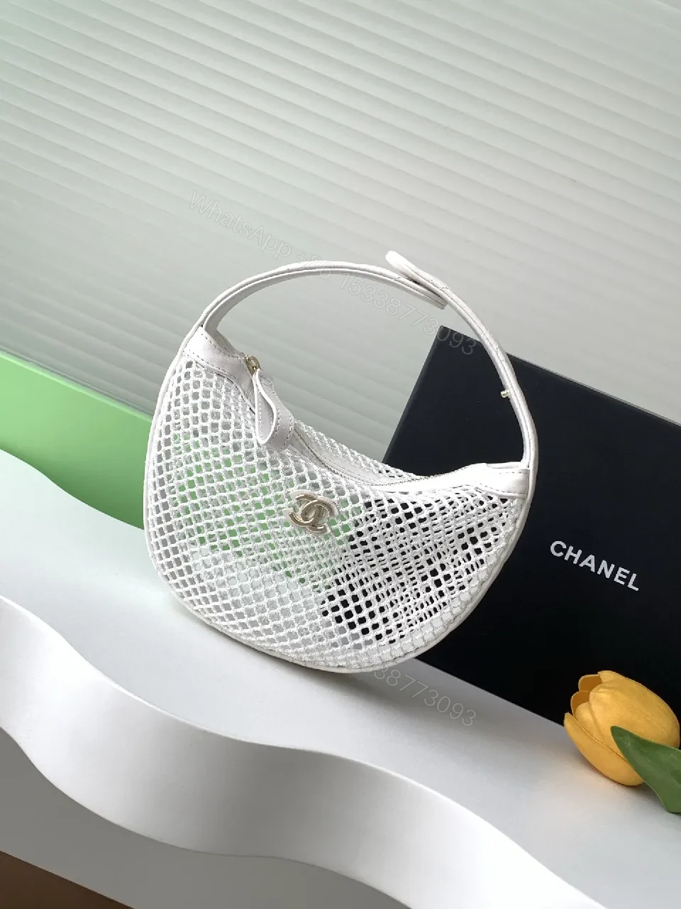 Iridescent Mesh Crossbody with Silver Hardware Bag — view 1