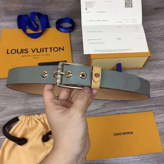 View 2 of LOUIS VUITTON BELT VOYAGER MONOGRAM 35MM GREY – B148