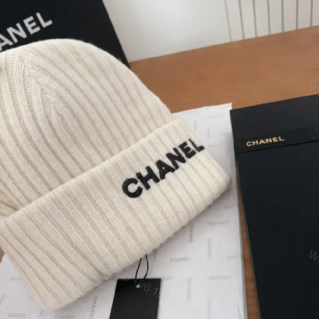 View 2 of Minimal Knit Beanie with Couture-Style Branding