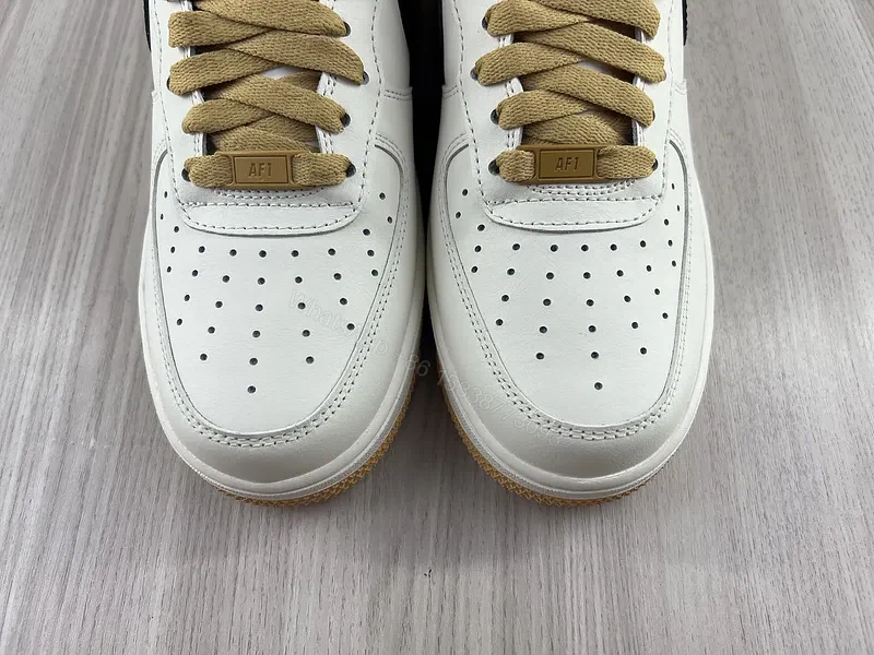 View 10 of White Leather Low-Tops with Navy Swoosh, Minimal Luxury Sneakers