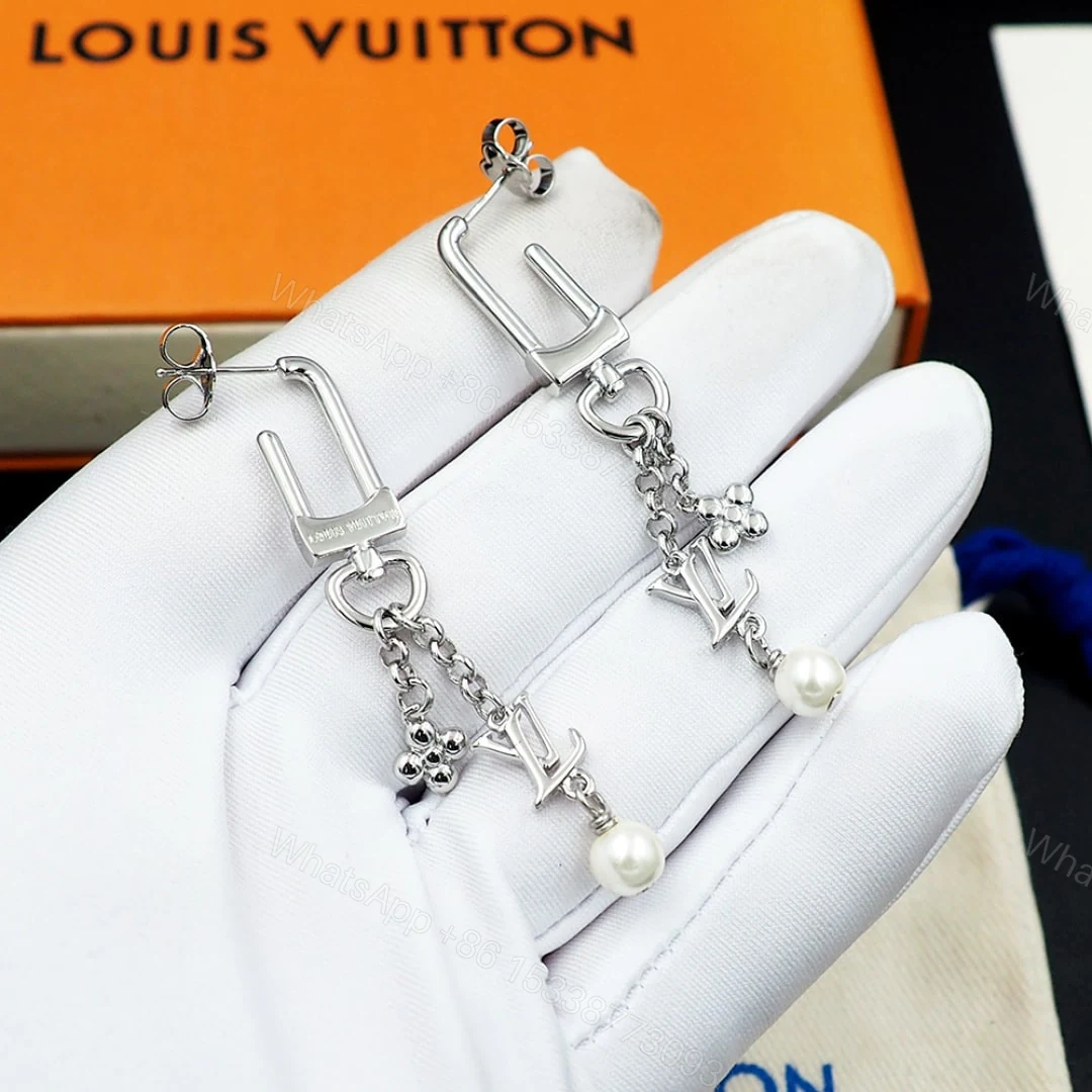 View 3 of LOUIS VUITTON LV ICONIC HOOK EARRINGS SILVER M02674