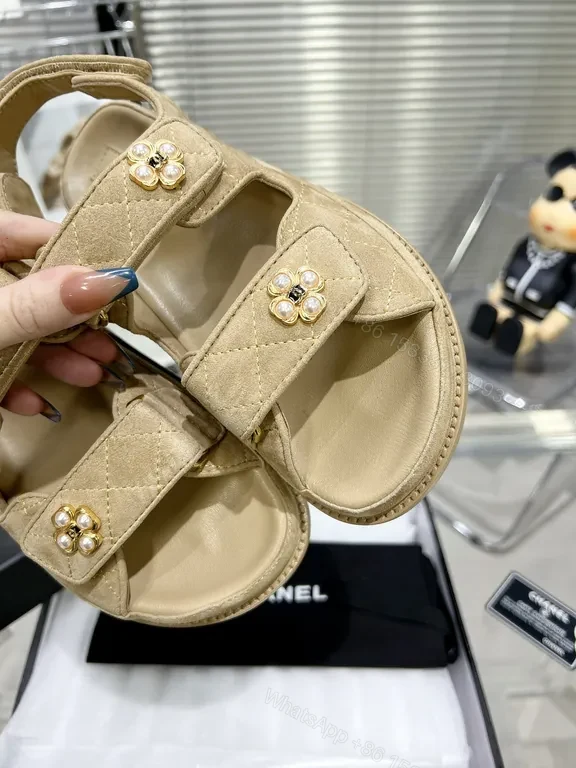 View 9 of Beige Quilted Sandals: Luxury Comfort, All-Day Wear