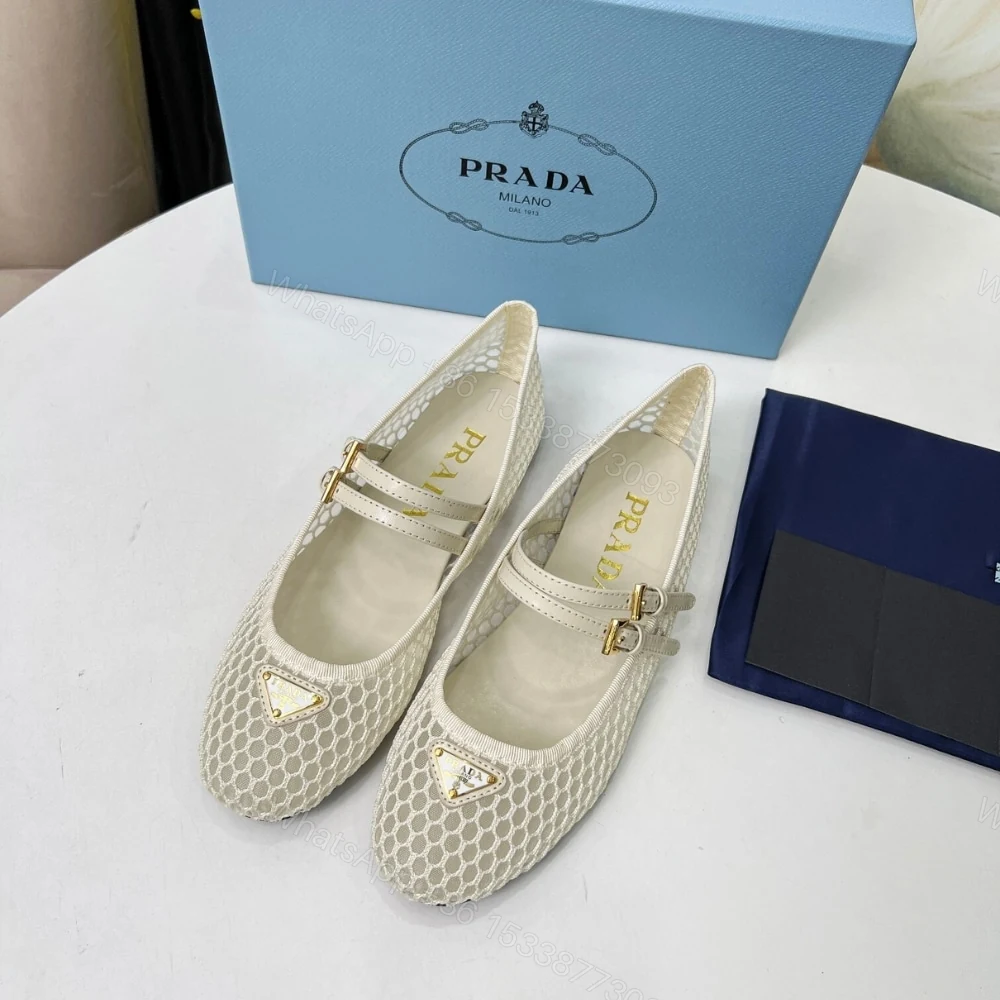 View 2 of PRADA MESH FABRIC BALLERINAS BEIGE 1F915N 099 F0485 F 005