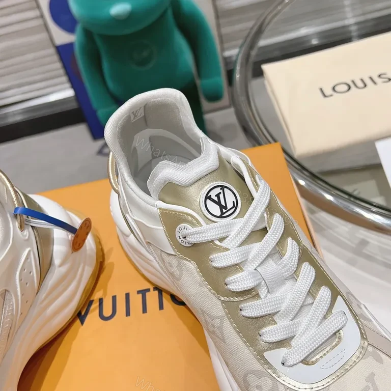 View 7 of White Lumi Runner: Luxury Casual Sneaker with Subtle LV Accents