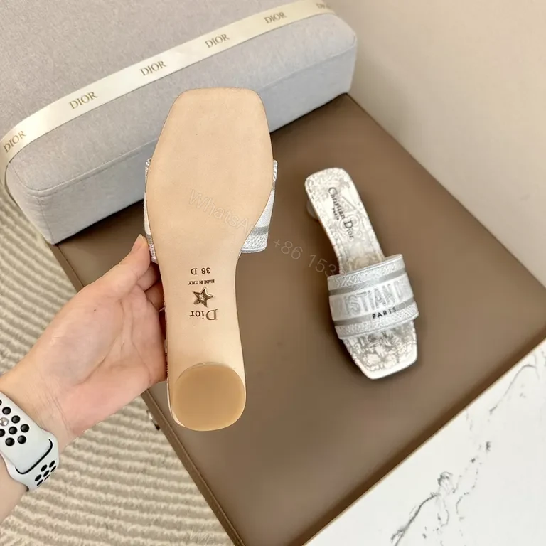 View 6 of Dior-Embossed Luxe Slides: All-Day Comfort & Style