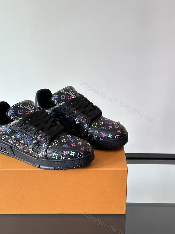 View 9 of Bold Motif Multicolor LV-Inspired High-Top Sneakers