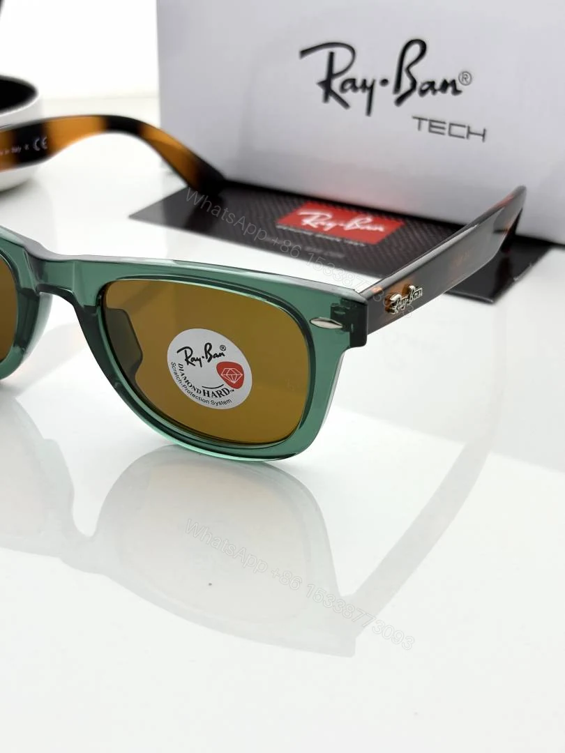 View 5 of First Copy RayBan 2140 Tiger Green Brown Sunglasses
