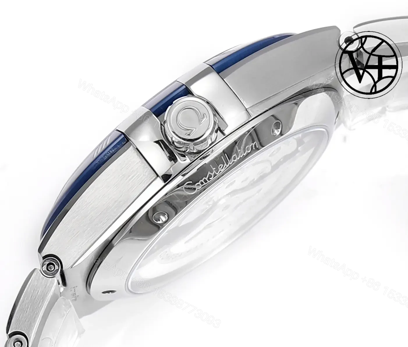 View 5 of Omega Blue Dial Stainless Steel Bracelet OMEGA-BLU-SS1800