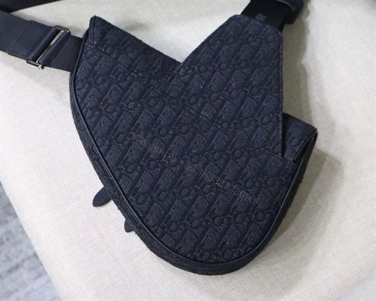 View 9 of SADDLE BAG BLACK DIOR OBLIQUE JACQUARD – DR06