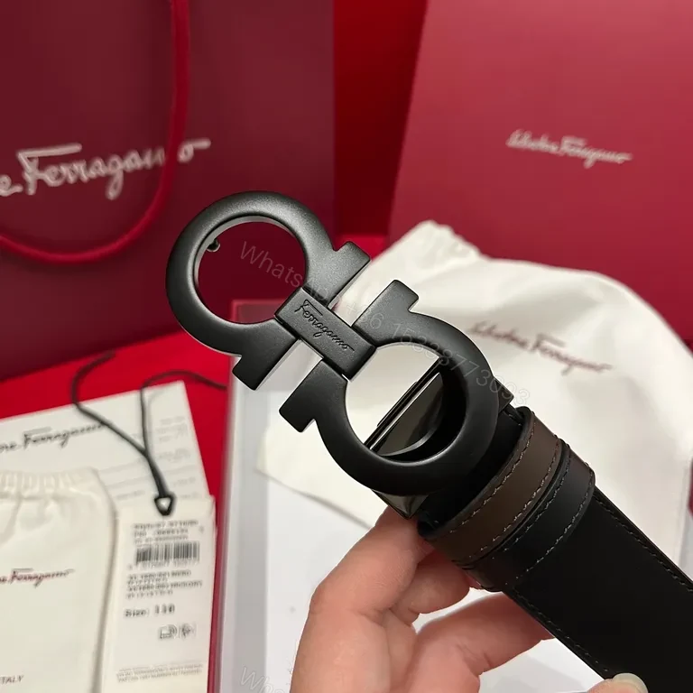 View 8 of Black Leather Belt with Double-G Buckle â€“ Italian Craftsmanship