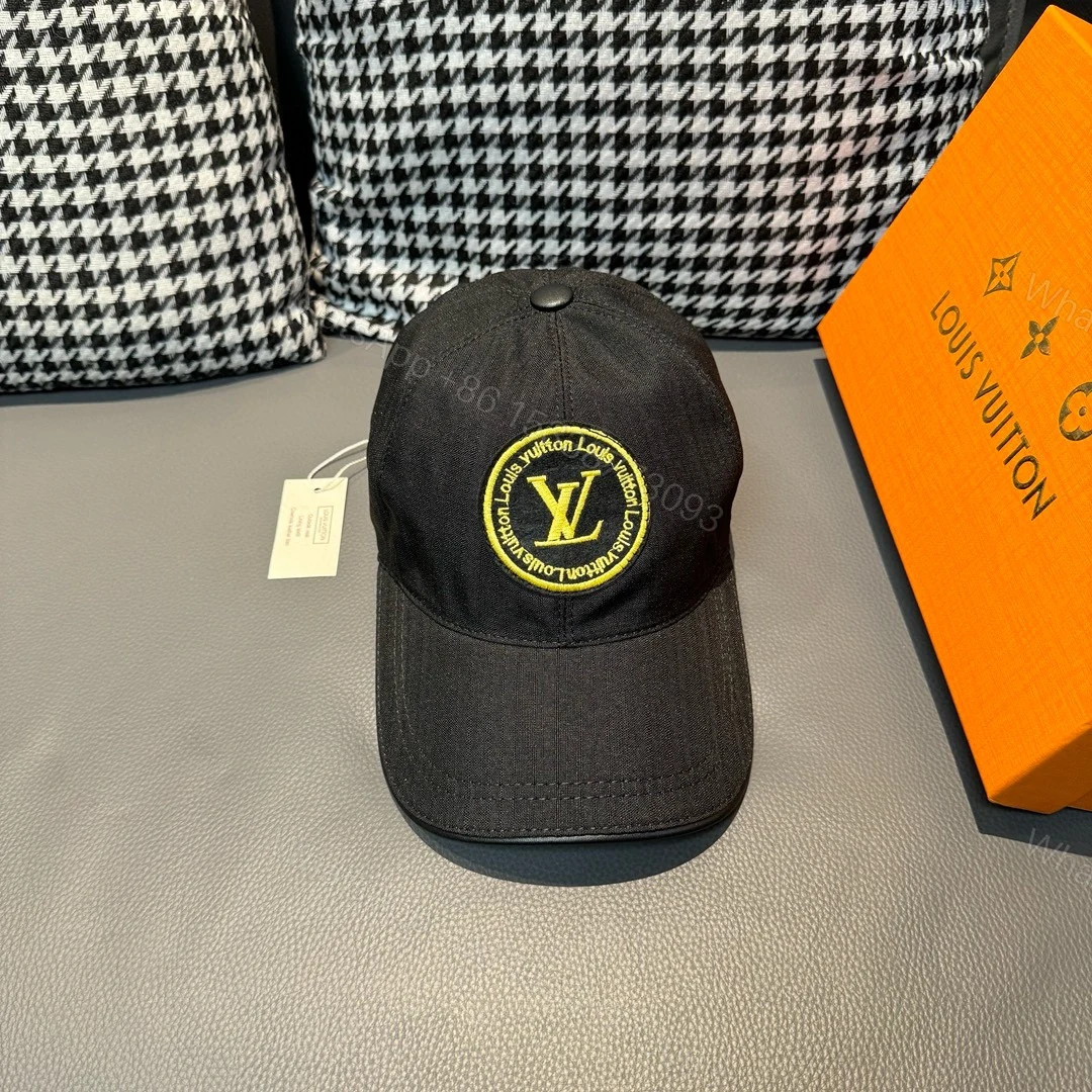 LV A貨圓標刺繡棒球帽 黑底黃圈撞色設計款 — view 1