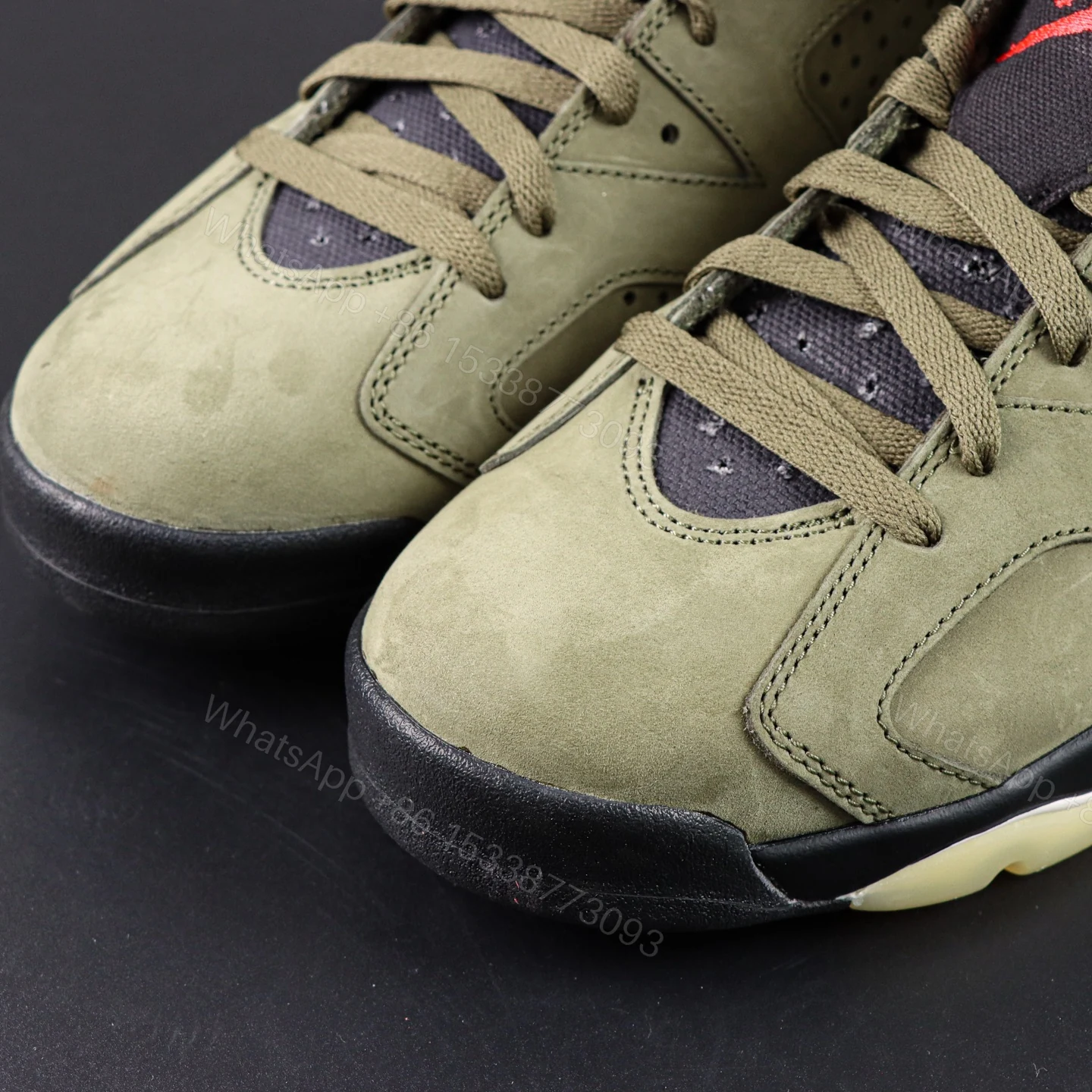 View 4 of Travis Scott x Air Jordan 6 medium olive Reps