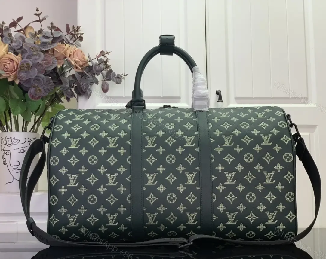 View 4 of Statement Monogram Duffel: Structured, Durable Travel Bag