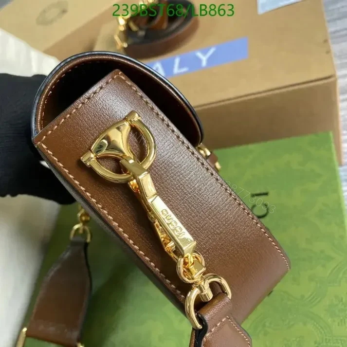 View 4 of Stylish Replica Gucci Brown Horsebit 1955 Bag 1:1 LB8635