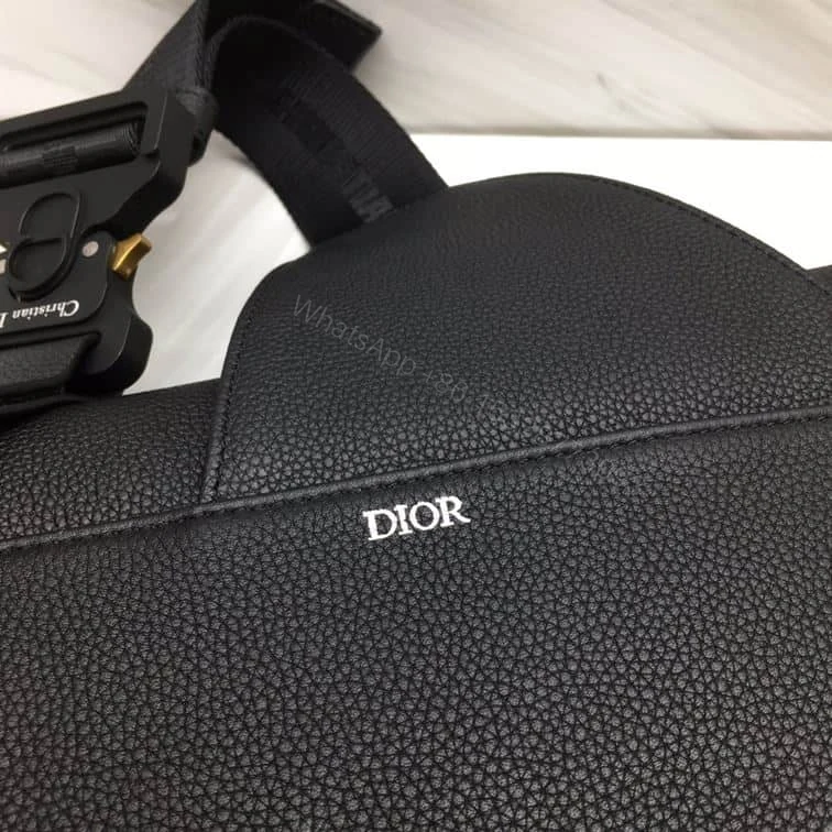 View 9 of SADDLE BAG BLACK GRAINED CALFSKIN – DR05