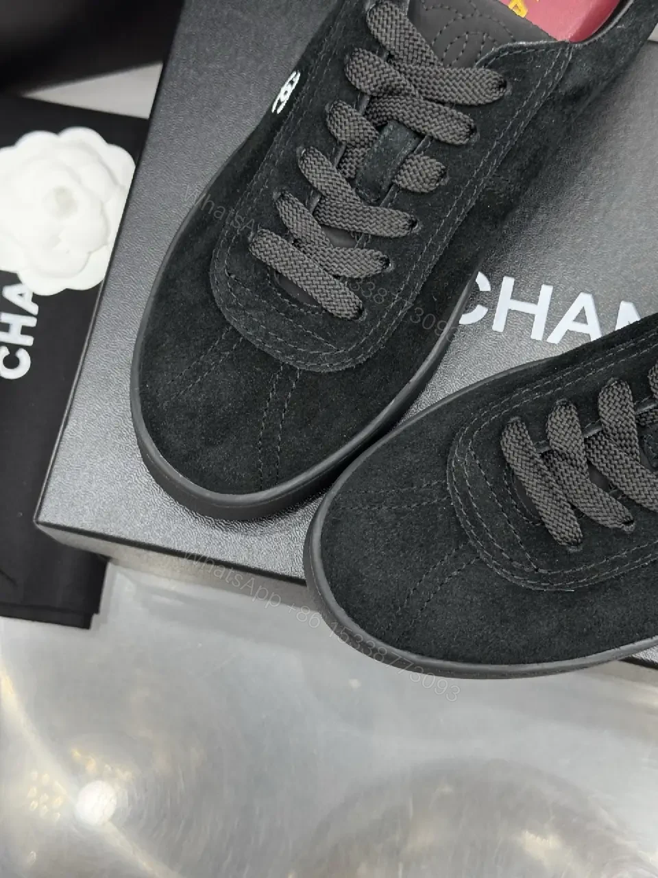 View 7 of Black Suede casual sneakers with Chanel logo (CH) product type: Shoes