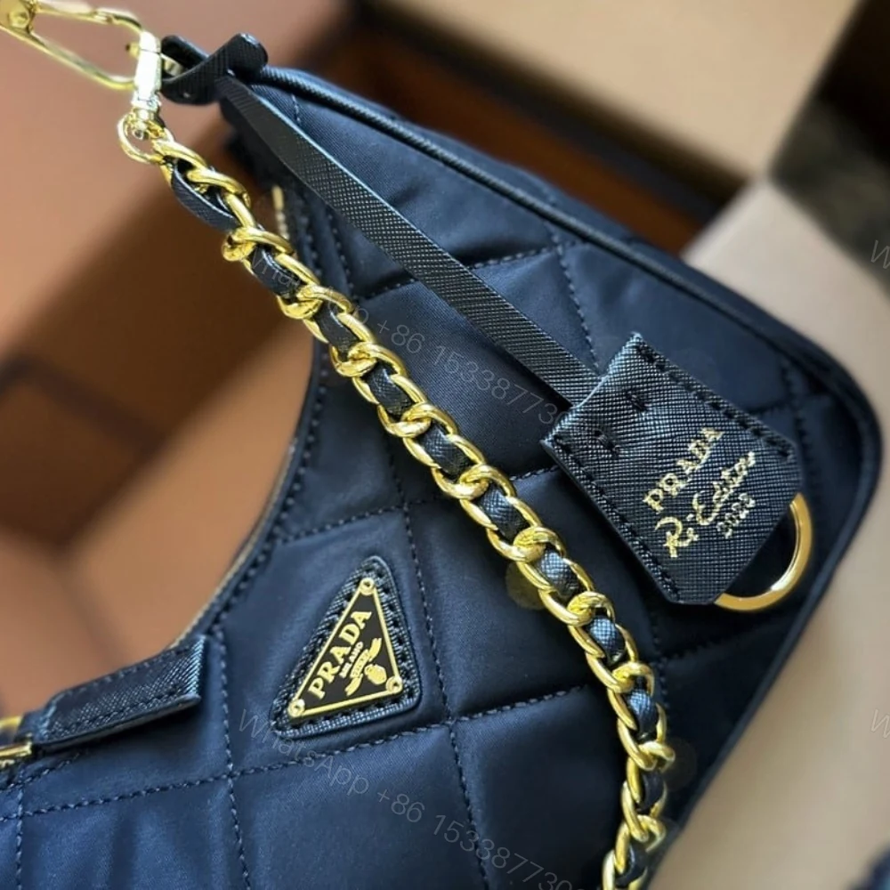View 4 of Prada Re Edition 1995 Chaîne Re Nylon Mini Bag Black 22Cm 1BC204 2AOS F0002 V QOO