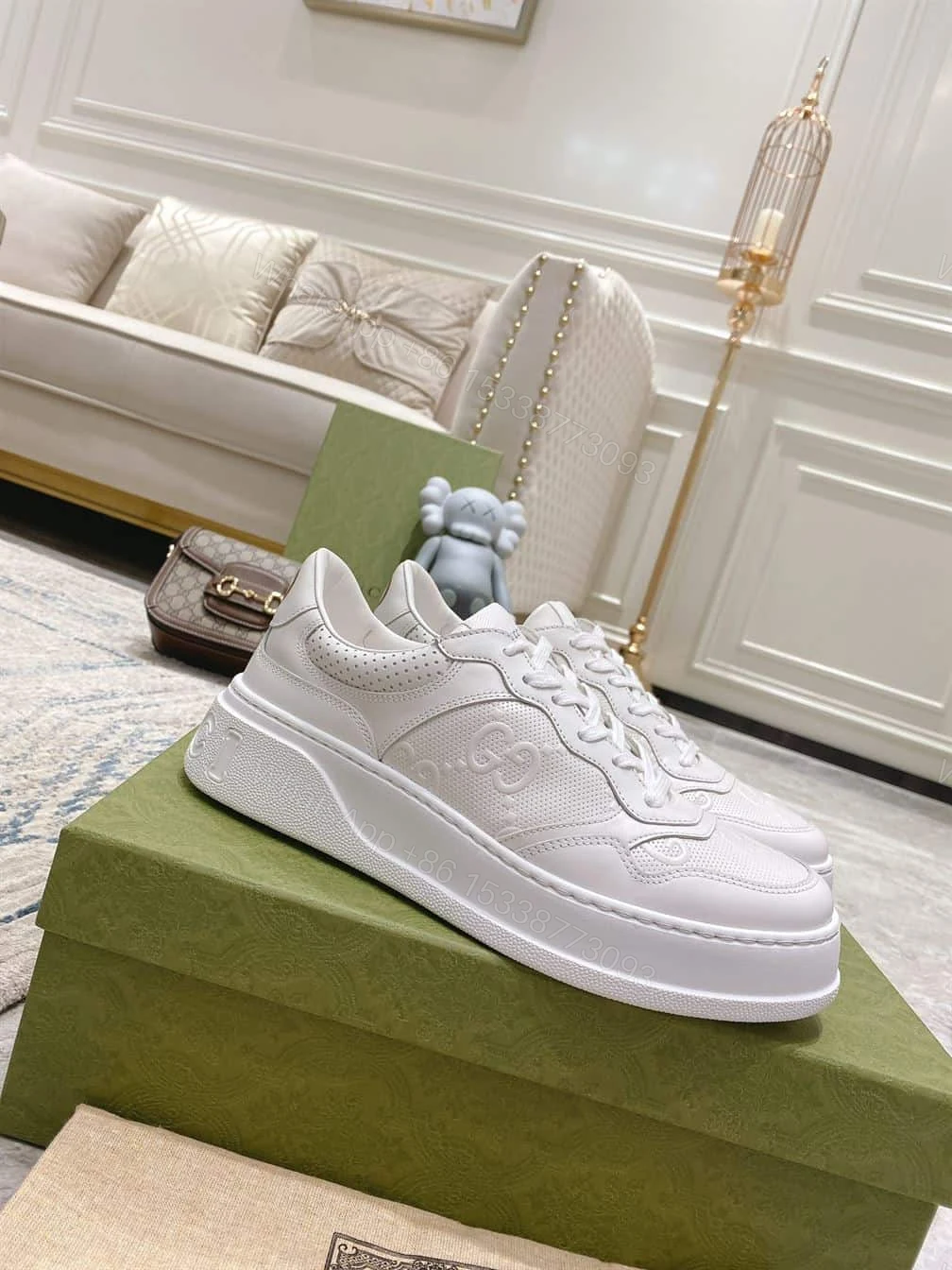 View 3 of Men’s GG embossed sneaker – GC083