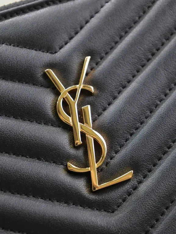 View 3 of Chic Quilted Clutch with YSL Logo â€” Luxe Evening Essential