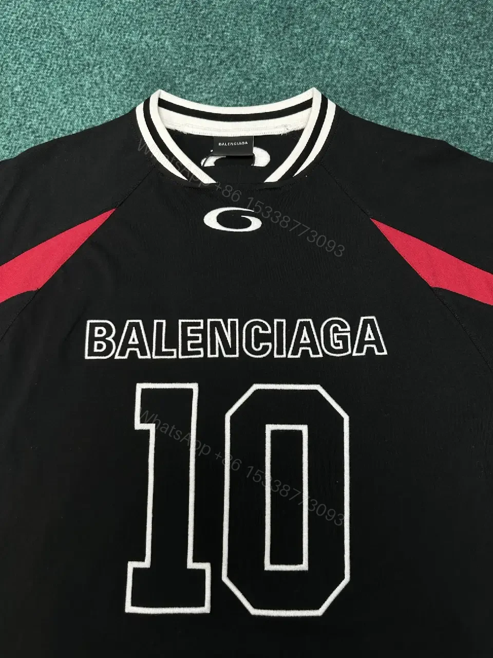 View 4 of Black Polyester Athletic Jersey Bold "BALENCIAGA" 10 T-Shirt