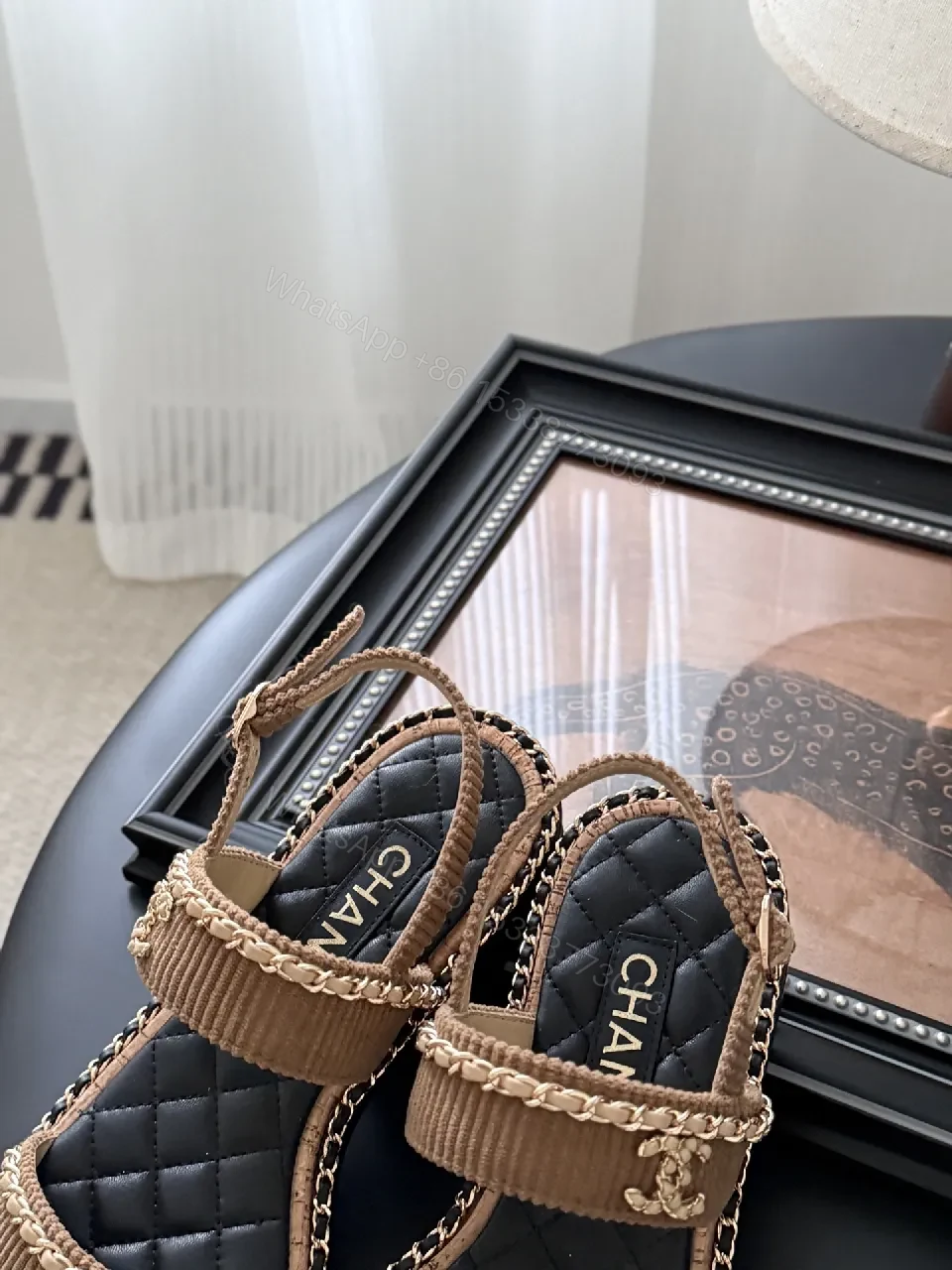 View 8 of Textured-Chic Sandals: Quilted Footbed, Rope-Edge Straps