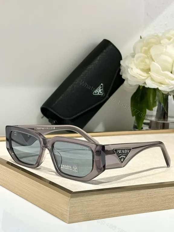View 2 of Bold Two-Tone Prada-Style Sunglasses: UV400, Cat-Eye, Durable