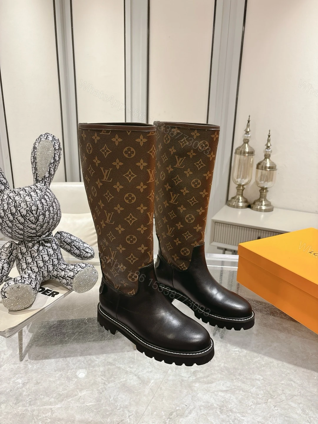 View 4 of LOUIS VUITTON ASPEN PLATFORM ANKLE BOOT MONOGRAM BROWN