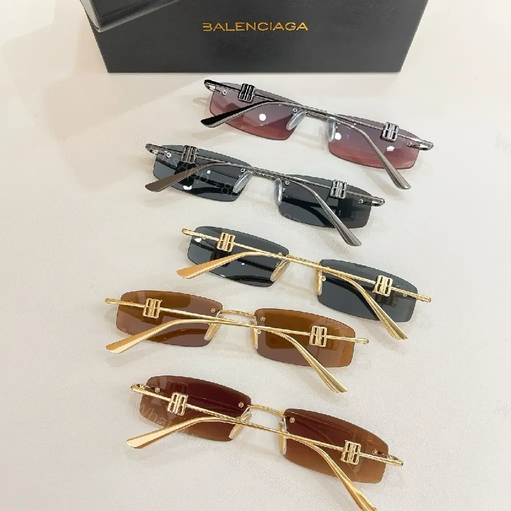 View 3 of Metallic-Detail Chic Sunglasses - Luxe Minimalist Design with Precision Build