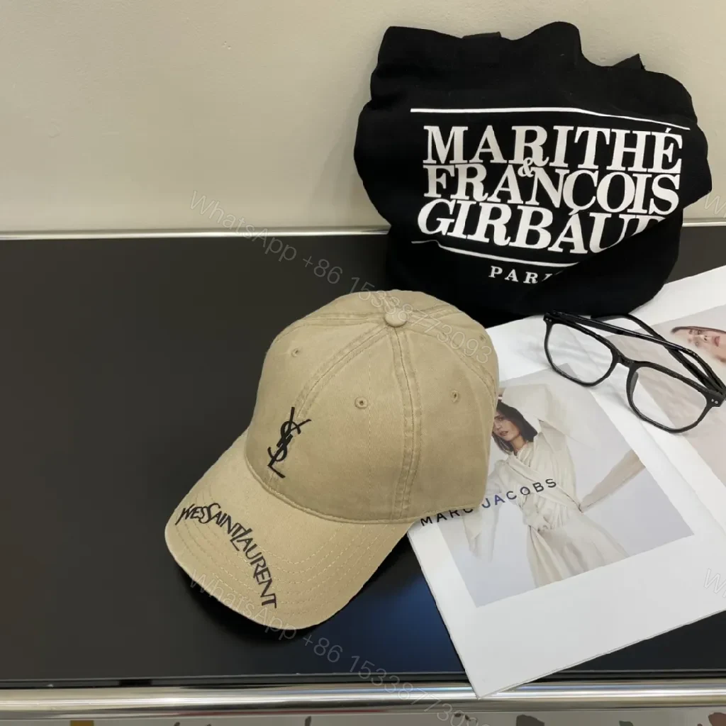 View 8 of Beige Canvas Cap | Six-Panel Comfort + Signature Monogram Details
