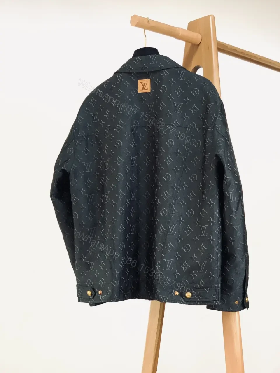 View 4 of Noir Denim Monogram Jacket: Luxury-Utility, Modern Heritage