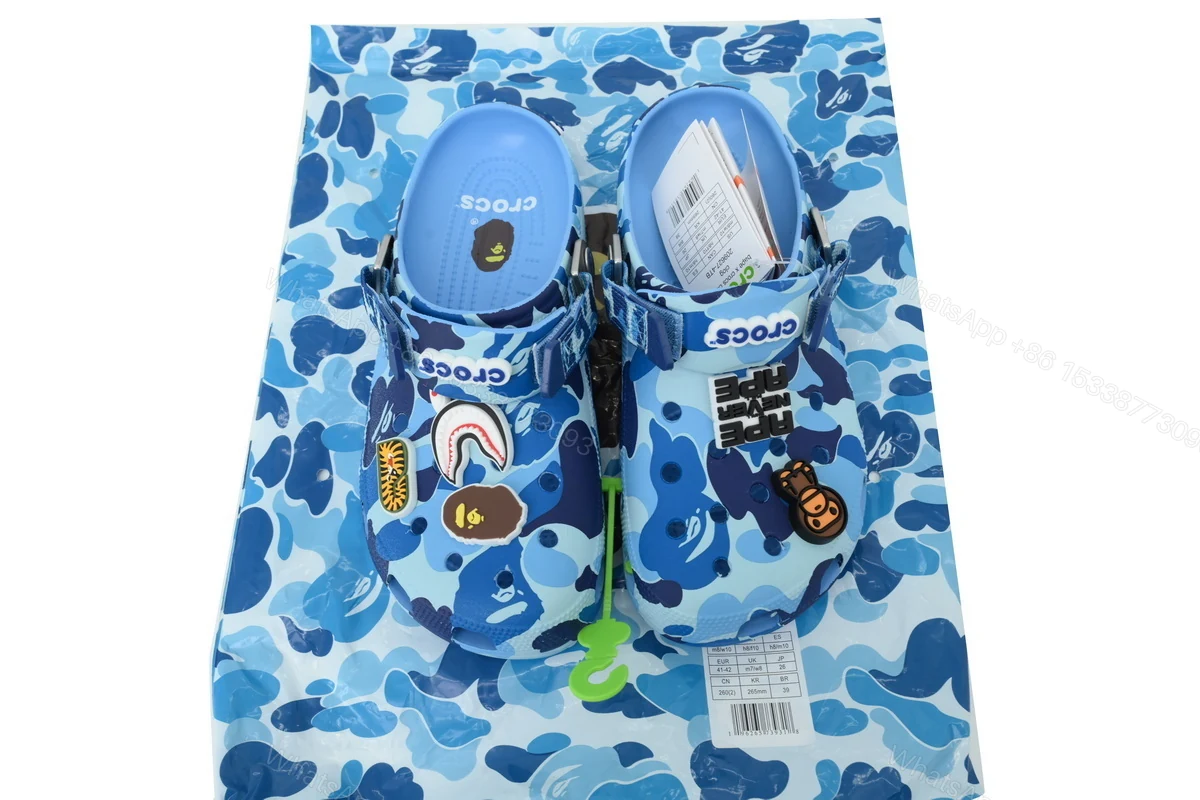 View 8 of BAPE x Crocs Classic Clog 'ABC Camo - blue'