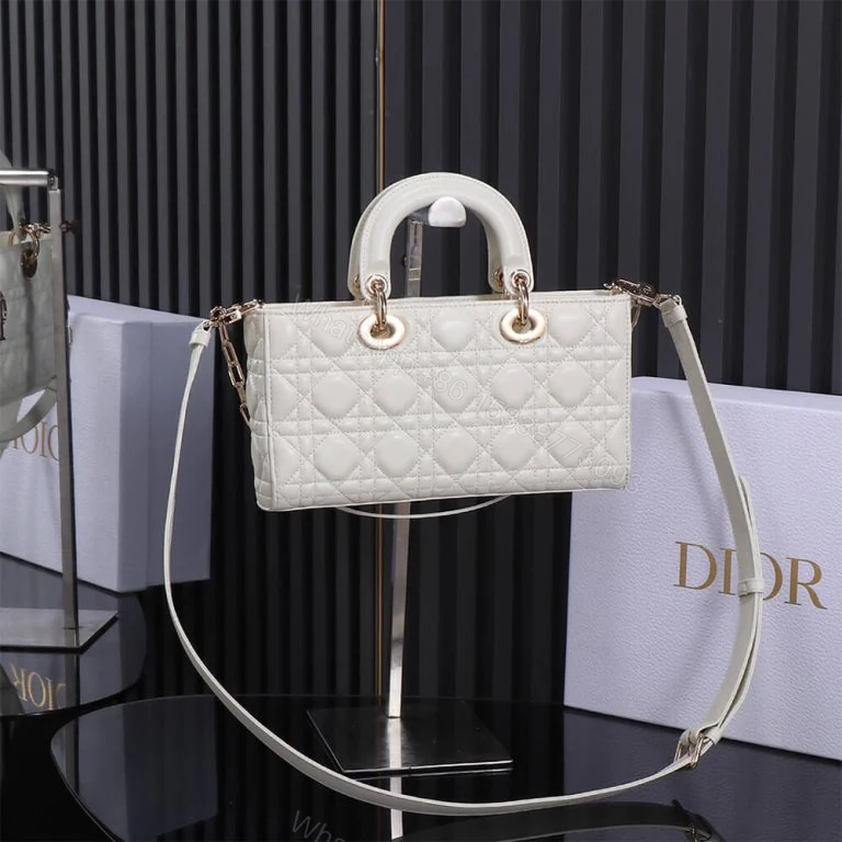 View 3 of Dior Medium White Lady D-Joy Bag
