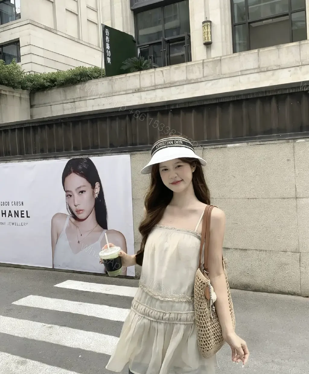 View 9 of White Visor Sporty-Chic Luxe Branding Visor Hat