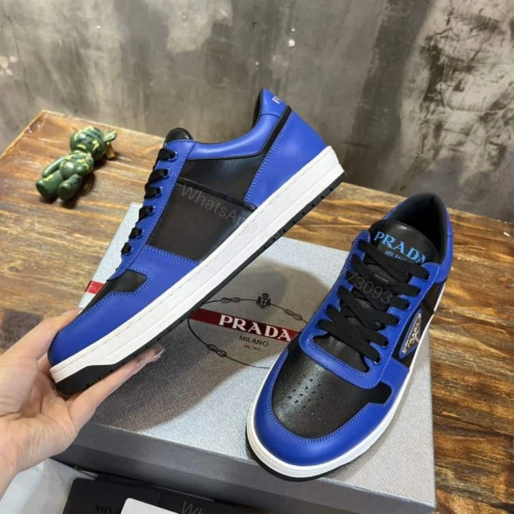 View 4 of PRADA DOWNTOWN LEATHER SNEAKERS BLUE – PRD094