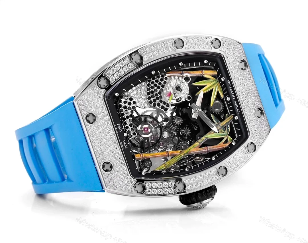 View 2 of Richard Mille RM26-01 Panda Tourbillon Watch Full Diamond National Treasure Panda Skeleton Dial 18K White Gold Mechanical Art Edition RM26-01-PND-SKL