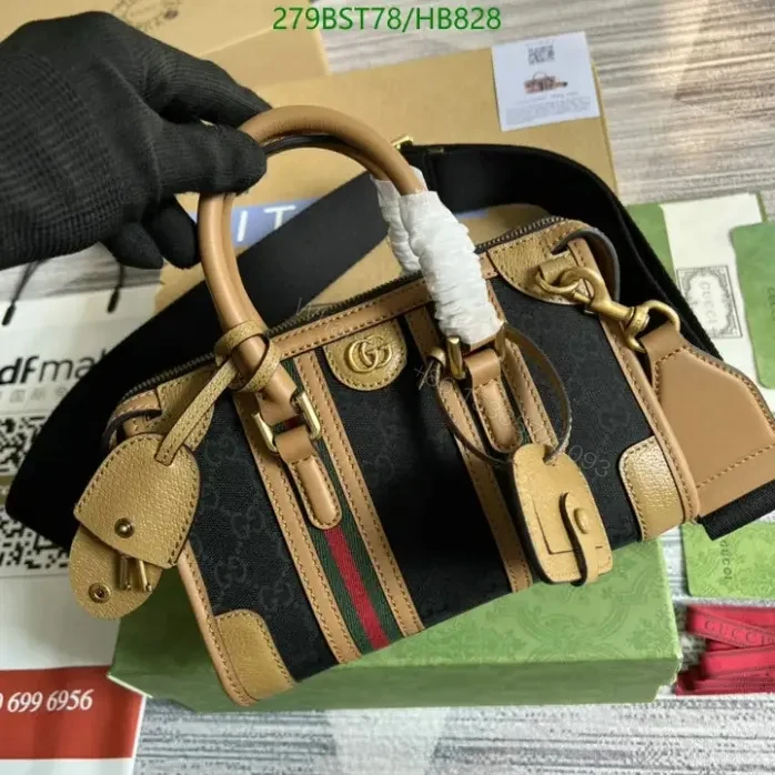 Gucci BAULETTO Replica Black Handbag HB8285 – Classic GG Canvas — view 1
