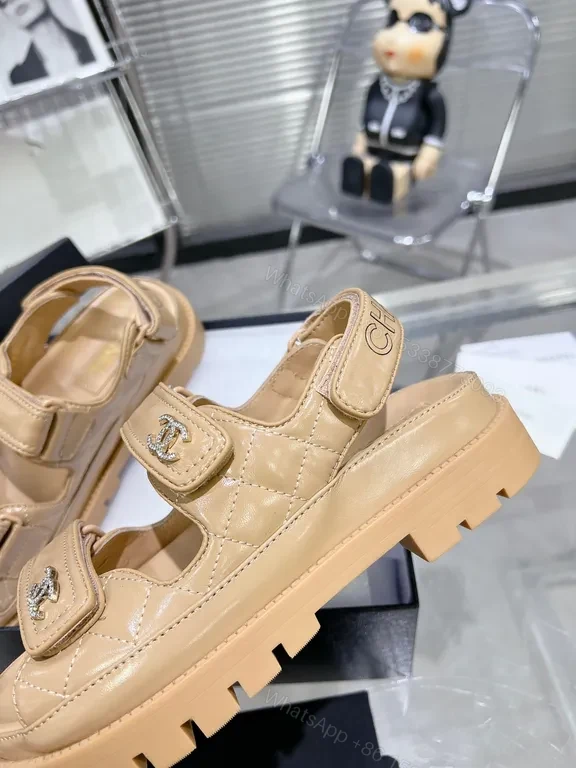 View 2 of Beige Chanel-Style Sandals: Everyday Luxe, All-Day Comfort
